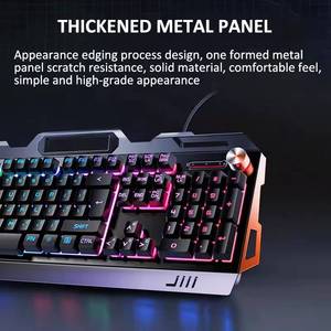 Teclado para juegos con cable de escritorio, combos de ratón para PC, caja de ordenador, escritorio con cable, teclado para juegos de 104 teclas
