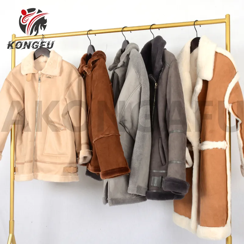 AKONGFU – veste en cuir suédé, liquidation de stock, prix spécial, vêtements d'occasion, vente en gros