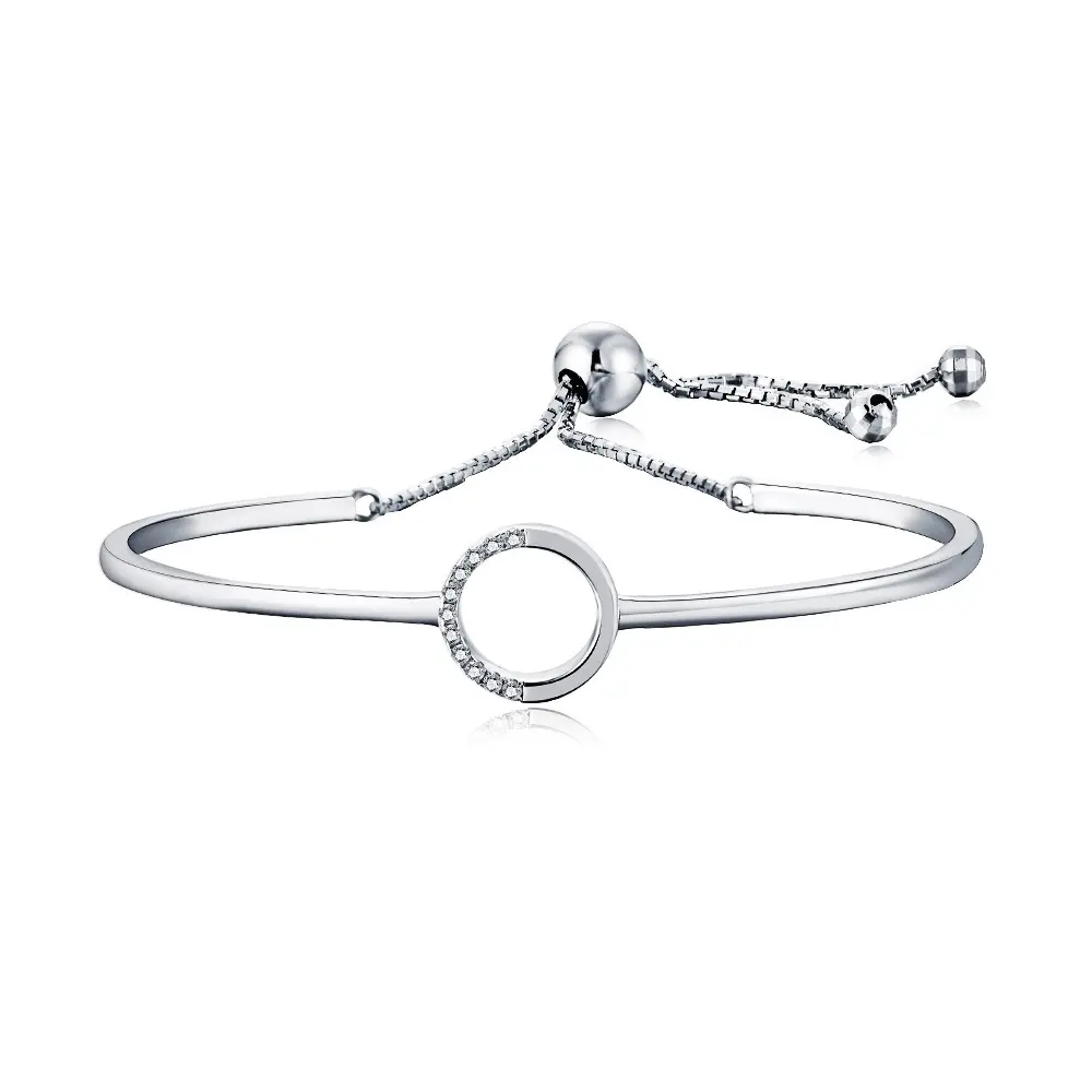 Adatto a tutti i tipi di bracciale regolabile con fibbia scorrevole in argento Sterling 925