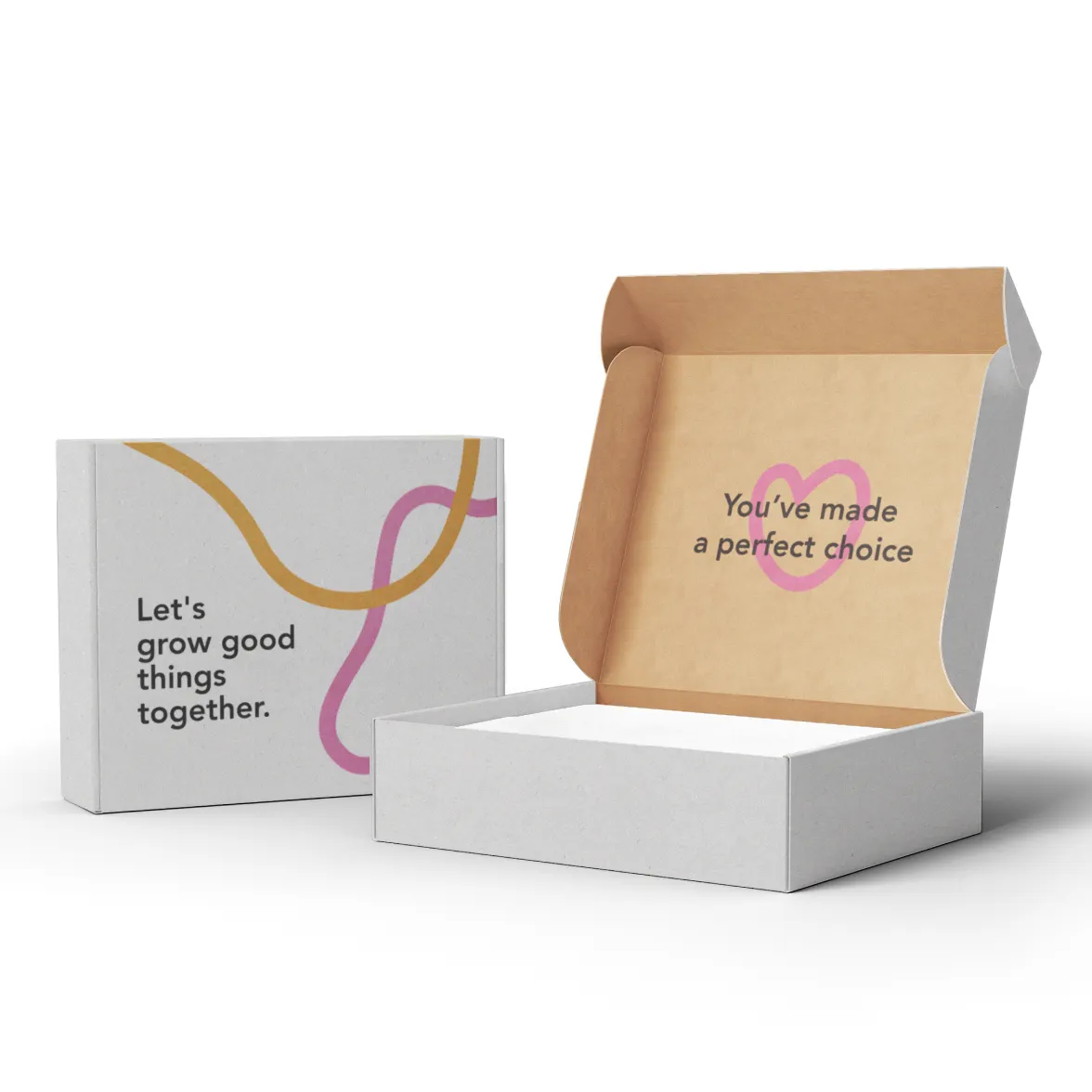 Caja de papel artesanal reciclada plegable personalizada de diseño gratuito, cajas de cartón corrugado marrón para envío