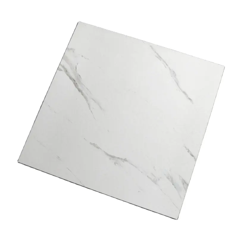 Azulejo de piso de cerámica de color blanco 60x60 azulejo de mármol de Carrara pulido esmaltado de porcelana precio de fábrica