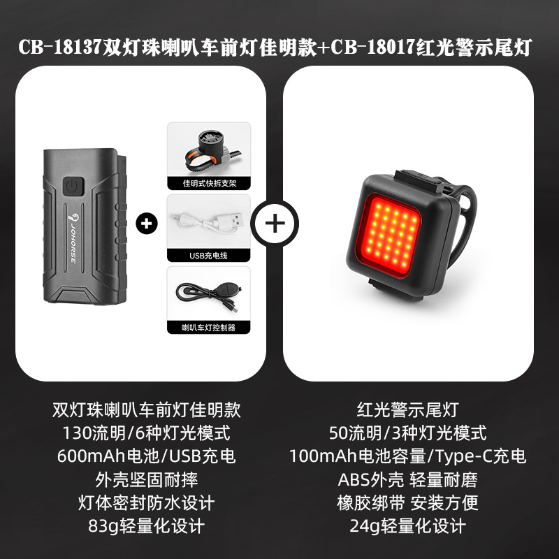 Horn-shaped headlights - Garmin red taillights