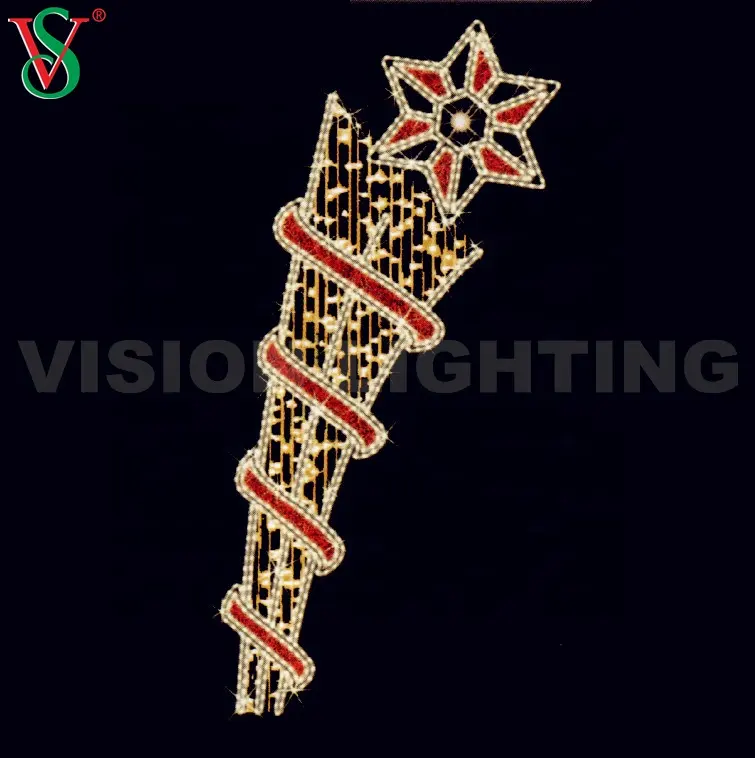 Светодиодная подсвеченная рамка с 2D полюсом Рождественский мотив для наружного уличного украшения