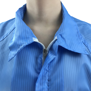 Unisex 5Mm Sọc Polyester <span class=keywords><strong>ESD</strong></span> Smock Chống Tĩnh Điện Phòng Sạch Phòng Thí Nghiệm Áo Làm Việc May Mặc Chống Tĩnh Quần Áo - Product Image 2