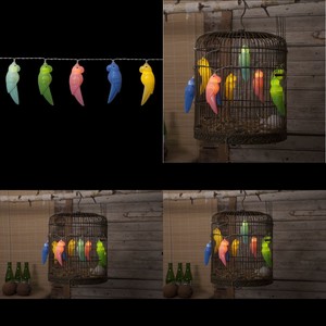 LED-Party-Kette "Funlight", 5m, 10 bunte Papageien, 10 warmweiße LED, zamanlayıcı (924972889) - Product Image 1