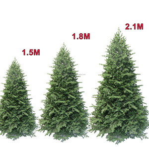 韓国スタイルのクリスマスツリー、ヒンジ付き人工フルPeクリスマスツリー、トウヒ100% PEクリスマスツリー休日の装飾 - Product Image 1