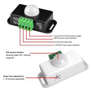 ESann DC 12V 24V Interruptor de sensor de movimiento del cuerpo humano con temporizador para tiras de LED Atenuadores de luz Categoría de producto - Product Image 3