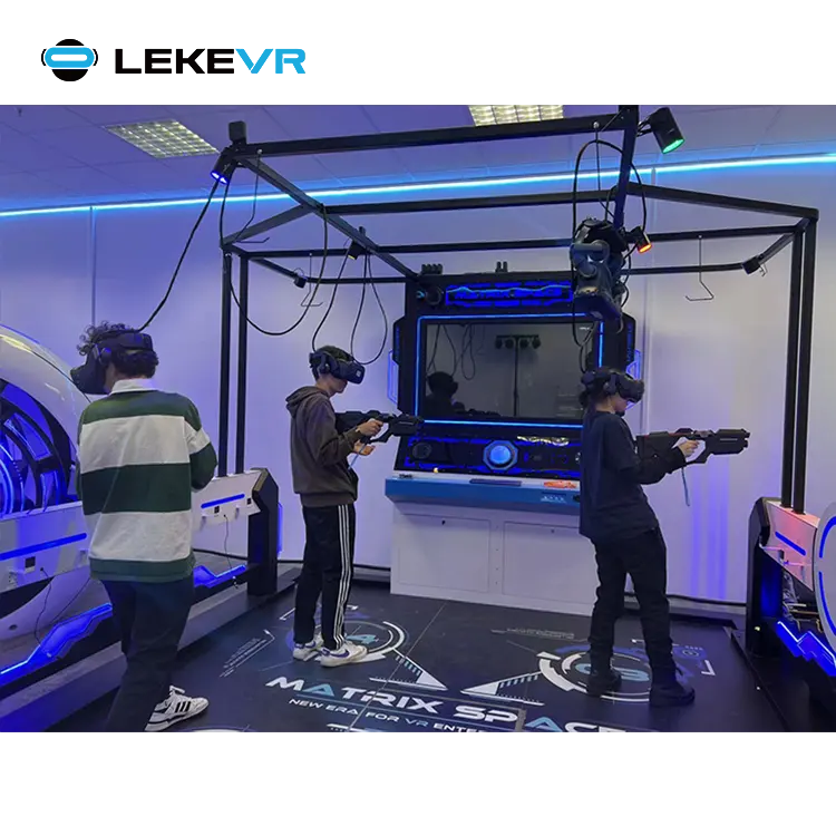 LEKE VR Parque de atracciones Arcade Juegos de tiro Máquinas VR 9D Plataforma de experiencia de realidad virtual
