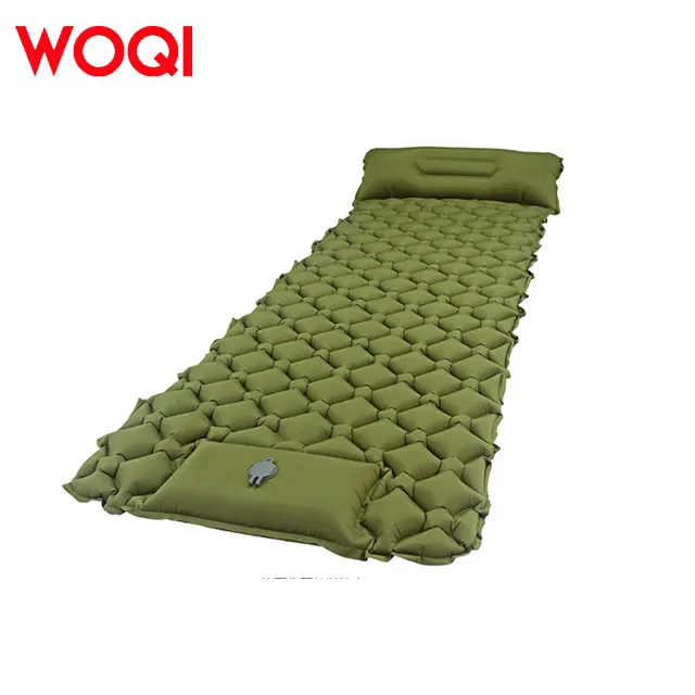 WOQI individuelles Logo eingebaute Pump-Schlafanlage Ultraleichte Klappbare Aufblasbare Matratze für den Außenbereich einstellbares Bett