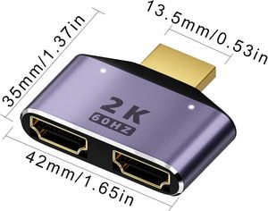 <strong>HDMI</strong> Adapter <strong>1</strong> to <strong>2</strong> or <strong>2</strong> to <strong>1</strong>, the <strong>2</strong> ports can not use simultaneously without Chipset inside - Product Image 1