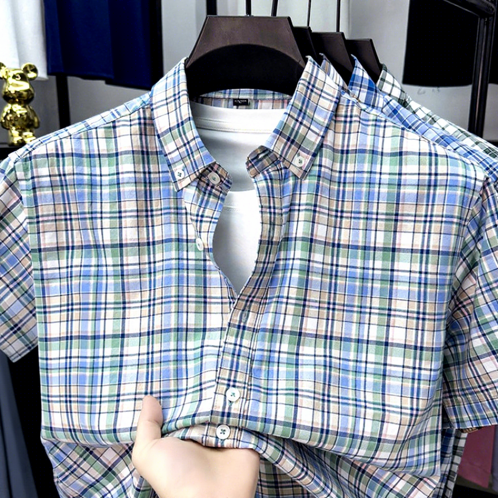Blue Green Multi Color Window Pane Plaid