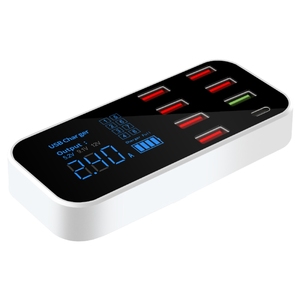 40W 8-Port-Schnellladung PD USB C-Netzteil 3.0 LED-Anzeige mit mehreren USB-Desktop-Ladegeräten 5A 2A Ausgangs strom batterie Verwendung - Product Image 2