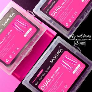 SAGALAGA özel etiket tırnak akrilik jel tırnak oluşturucu için çift formu İpuçları uzatma jel Nail İpuçları karışık boyutu - Product Image 6
