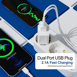Yüksek hızlı ab tak 2 USB 10.5W güç Android telefon şarj cihazı almanya için uygun, İtalya, fransa - Product Image 3