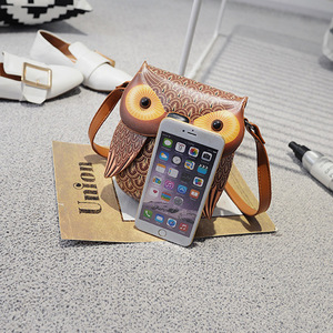 Đinh Tán Kim Loại PU Mắt Lập Thể Hình Cú 3D Hoạt Hình Khối Màu Sáng Tạo Dây Đeo Vai Có Thể Điều Chỉnh Viền Khóa Lật Túi Xách Tay Nhỏ - Product Image 4