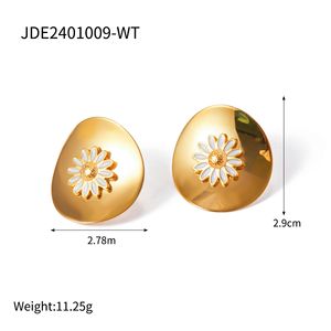 18Kゴールドステンレス製デイジーイヤリングとネックレスセット金メッキシルバー結婚式と記念日ギフト用