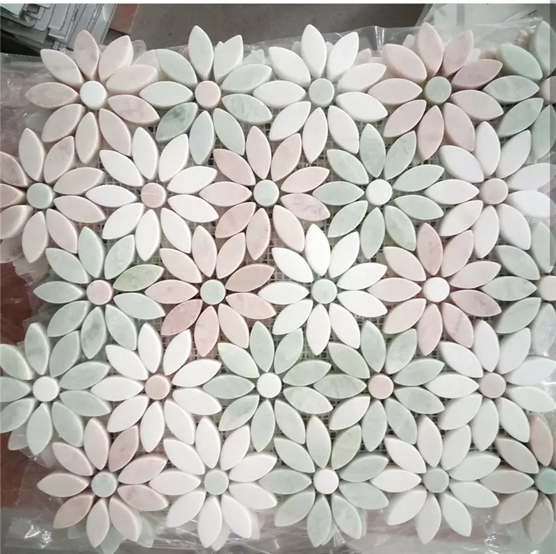 China carrara blanco gris mármol negro pizarra mosaico roto irregulares de precio