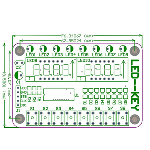 TM1638 8-Bit-Digital-LED-Röhrenanzeigemodul mit 8 LEDs 8-Tasten-Tasten für AVR Arduino ARM - Product Image 6