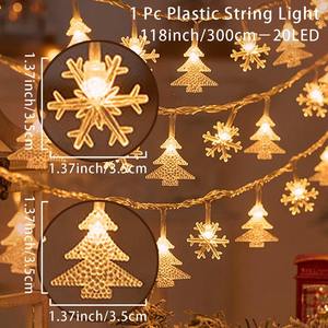 3M 20LED luce di natale filo di luce fiocco di neve alce stella albero di natale lampada festiva decorazione interna batteria fata stringa di luce - Product Image 4