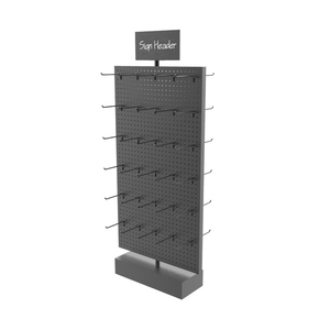 Banco di vendita al dettaglio tavolo/espositore da banco per merchandising con pioli e ganci