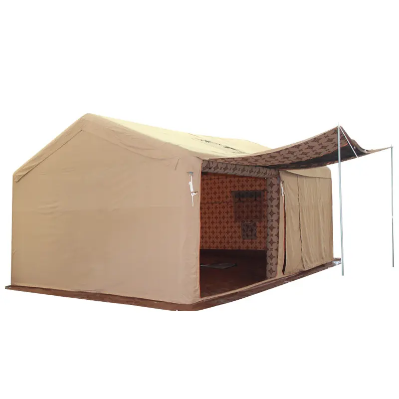Tente gonflable en TPU, poteau d'air, hôtel, station, désert, Camping, 1 chambre, 1 salon, coton, 8 à 12 personnes