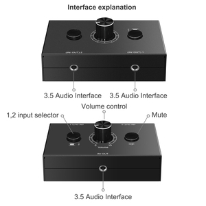Interruptor de Audio estéreo de 3,5mm, conmutador de Audio para altavoz pasivo, auriculares, Selector Manual de entrada, caja divisora, intercambio de Audio