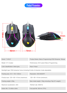 Professional Wired Gaming Mouse 6 Button 6400DPI LED Optical USB <strong>Computer</strong> Mouse Game Mice Silent Mouse for PC Laptop Gamer
