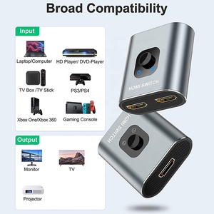 Interruptor bidireccional de 2 puertos, 2 en 1, 4K, HDMI 2,0, 4K60HzBi, bidireccional, 1 en 2