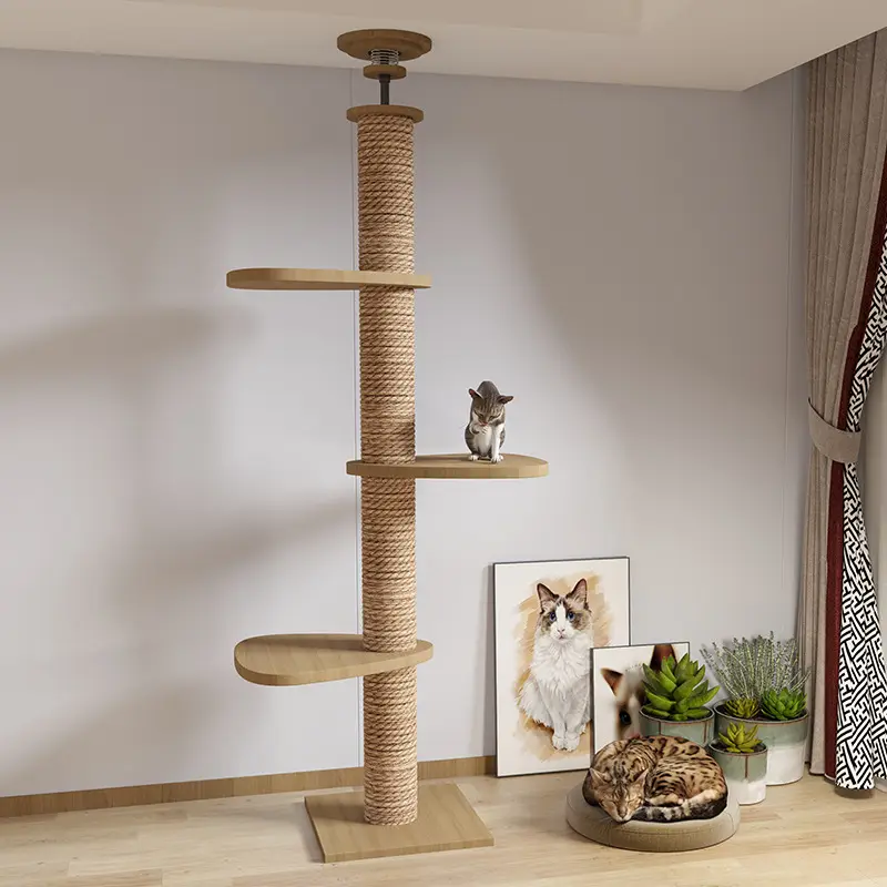 Urniture estable para gatos, juguetes interactivos para interiores, nuevos inventos de sisal multicapa, de suelo a techo