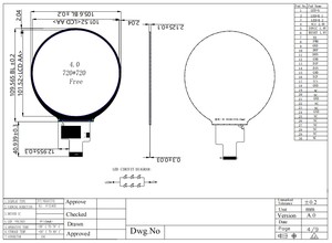 4-Zoll-Rund-Tft-LCD-Display 720x720 Rundes TFT-LCD-Modul RGB/MIPI-Schnitts telle - Product Image 6