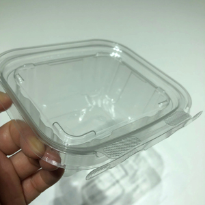 Wieder verwendbare klappbare Salats ch achtel in Lebensmittel qualität rechteckige Salats ch üsseln 12 Unzen Plastik behälter mit Deckel mit Ganzkörpern - Product Image 5