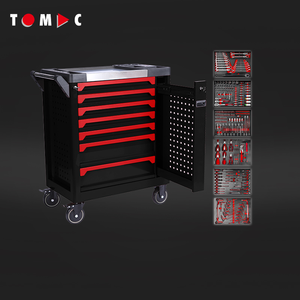 TOMAC 7抽屉重型工具柜，带工具大型滚动柜，包括6个抽屉中的258PCS工具 - Product Image 1