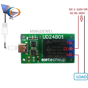 DC 5V 12V USB TTL232 Módulo de relé PC UART Interruptor de puerto serie para MEGA Raspberry PI