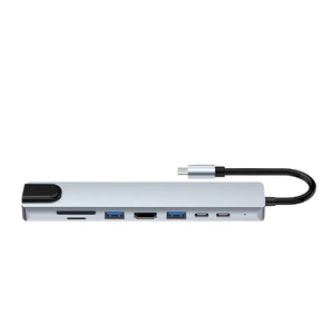 8合1 USB C坞站MST双屏显示高清电视集线器适配器USB 3.0接口笔记本电脑坞站，带库存状态 - Product Image 6