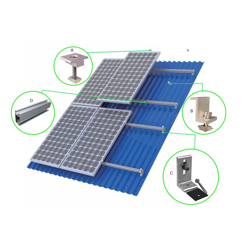 Rail Bristar automatique pour panneau solaire installer des garde-corps de rack rails crochets de faîtage universels toit