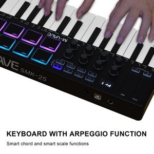 M-VAVE 25-Key <strong>MIDI</strong> Control Keyboard Mini Portable USB Keyboard <strong>MIDI</strong> <strong>Controller</strong> with 25 Velocity Sensitive Keys 8 RGB Backlit Pad - Product Image 5