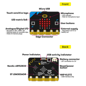 Original importiertes Micro Bit V2 Python BBC Micro Bit V2.21 GO programmier bares Lern-und Entwicklungs board mit Bluetooth 5.0 - Product Image 3