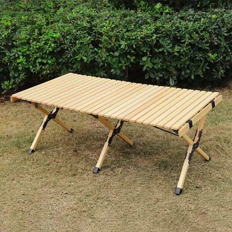 Tavolo pieghevole panca in legno Rolling Picnic campeggio tavolo pieghevole in legno da campeggio portatile