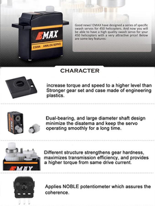 ES09A mikro dijital Mini Analog Servo çift rulman belirli Swash RC AlignTrex 450 RC helikopter sabit kanat FPV yarış İha - Product Image 5