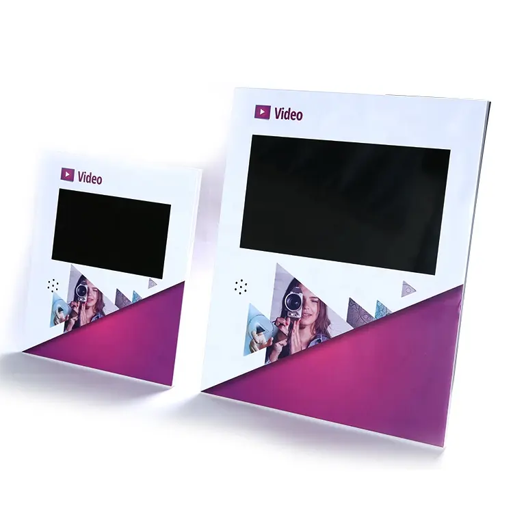 Latest innovative corporate hot promotion gift items customized upright type lcd screen card mailer video brochure book