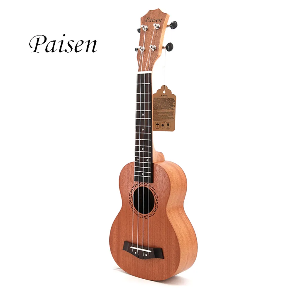 Ukulele de cor 21 polegadas, ukulele sólido de mogno para concerto