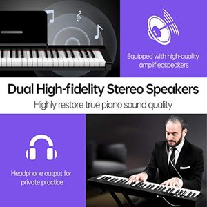 家用舞台用便携式61键TS-01电动键盘钢琴，带立式扬声器USB MIDI电子键盘 - Product Image 3
