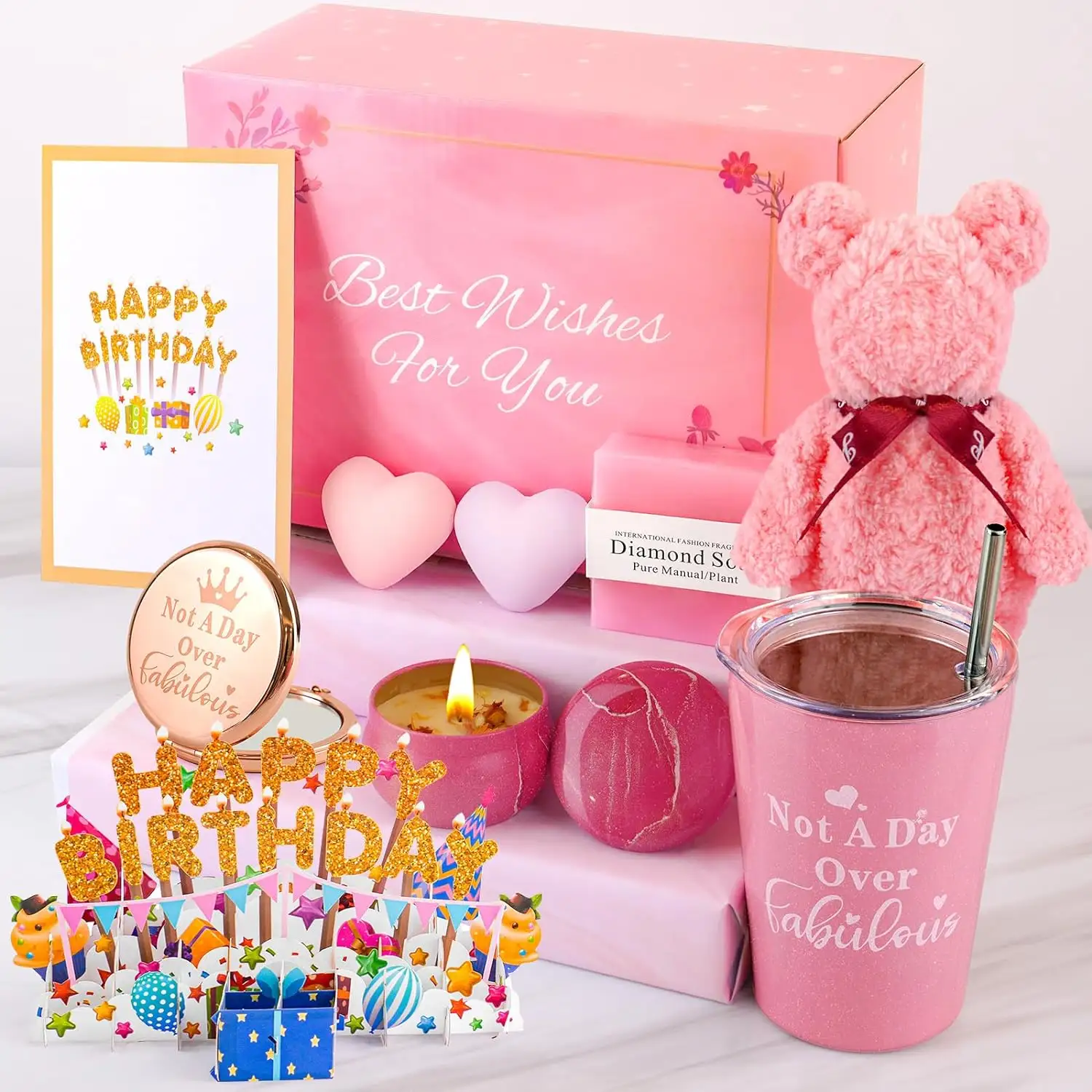 Unique birthday gifts with 3D birthday card for girlfriend sister mom female friends wholesale Custom Exquisite Gifts for women