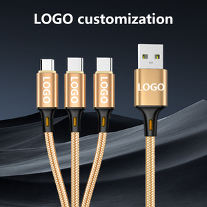 Hot Selling 3-in-1 Universal <strong>Charger</strong> <strong>One</strong> USB Multi-Use Charging Data Cable for Phone Micro USB Type C With Nylon Braiding - Product Image 2