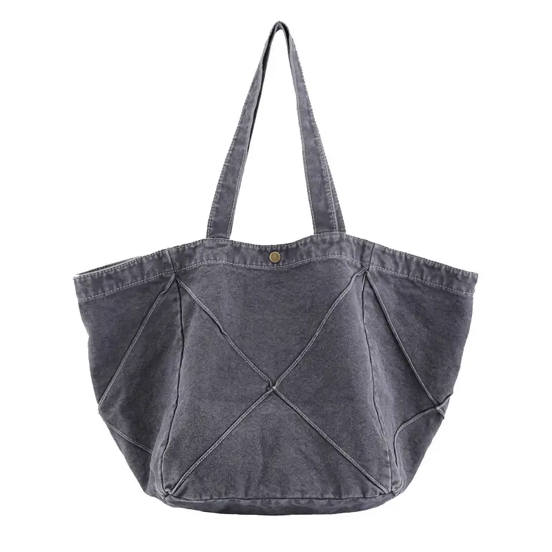 Sacola de denim grande para mulheres, sacola de ombro grande design feminina