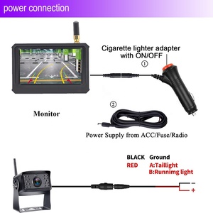 Sistema de cámara de respaldo inalámbrico AHD720P con monitor LCD de 4,3 pulgadas, cámara inalámbrica ideal para coche, furgoneta, autobús, camión, etc. - Product Image 3