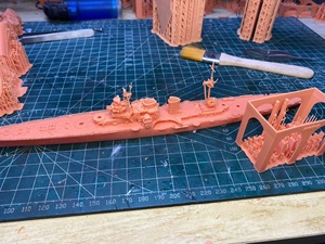 3D baskılı kitleri 1/700 İtalyan Duca degli Abruzzi sınıf kruvazör (tam gövde)