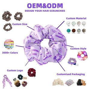 Tùy Chỉnh Keychain Scrunchies Với Dây Kéo Túi In Logo Đàn Hồi Tóc Ban Nhạc Phụ Nữ Lụa <span class=keywords><strong>Satin</strong></span> Scrunchies Ẩn Dây Kéo Tóc Tie - Product Image 6