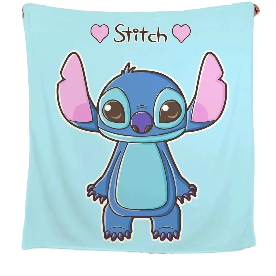 Star Baby Stitch Manta de aire acondicionado de doble cara Manta de franela Cute Stitch Franela Sofá Manta