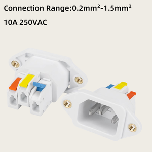 AC Power <strong>Socket</strong> 250V 10A 3 Pins Male Plug Panel Power <strong>with</strong> Quick Connector - Product Image 3